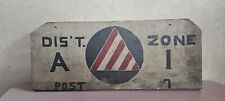 POST WARDEN Zone 1 POST 7 Old WW2 Civil Defense CD Cold War Advertising Sign picture