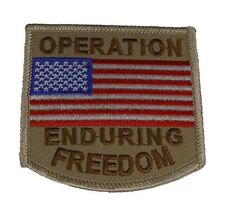 OPERATION ENDURING FREEDOM W/ USA FLAG PATCH OEF AFGHANISTAN VETERAN picture