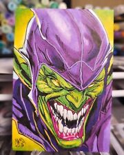 Green Goblin Marvel Comic's 1/1 Hand Drawn & Signed PSC By Artist Todd Mulrooney picture
