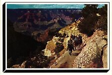 Vintage Postcard 4x6- Mule Train, Bright Angel Trail, Grand Canyon, AZ picture