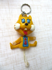 Vintage 1970's Cat Keychain Anthopomorphic Wearing Tie Moveable Jinks The Cat? picture