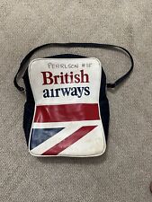 British Airways Vintage 1970s Cabin Flight Bag Messenger Shoulder Bag Retro Rare picture