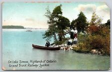 Postcard On Lake Simcoe, Highlands of Ontario, Grand Trunk Railway System P139 picture
