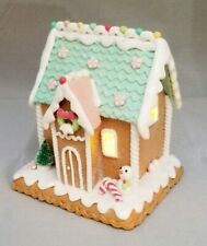 Gingerbread House Green Brown Candy Snowman LED Light Up Clay-dough 6