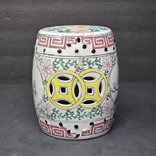 Vintage Miniature Chinoiserie Hand Painted Porcelain Garden Stool picture