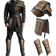 1set, Renaissance Medieval Knight Viking Dress Up, Premium Warrior PU Leather Le picture