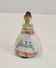 Mother in the Kitchen Pink Prayer Lady BELL Orig Clapper Vintage Enesco 1950's picture