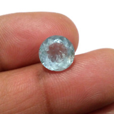 Natural Blue Aquamarine Faceted 3.40 Crt Round Shape Aquamarine Loose Gemstone picture