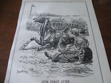 1906 Original POLITICAL CARTOON - SUFFRAGETTE Rides LABOUR HORSE Race Suffrage picture