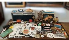 Vintage Junk Drawer Lot ~ *MILITARY WOW *COINS, *Collectables, *Jewelry, NR picture