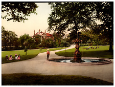 England. Poole. View in Parkstone Park.  Vintage Photochrome by P.Z, Photochro picture