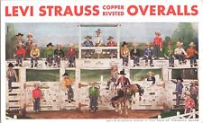 Advertising Postcard Levi Strauss Overalls Copper Riveted Cowboys Rodeo picture