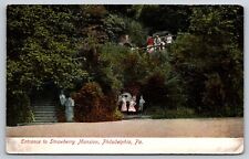 Postcard Pennsylvania Philadelphia Entrance to Strawberry Mansion 6Y picture