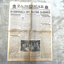 Rare Pittsburgh PA Pennsylvania Croatian/English Language 1958 Old Newspaper[P1] picture