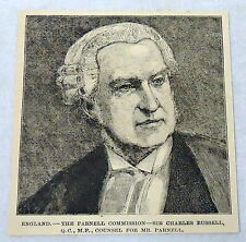 1889 magazine engraving ~ ENGLAND--PARNELL COMMISSION--SIR CHARLES RUSSELL QC MP picture