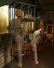 Spirit Halloween Prop 4.2 Ft Barry Animatronic - Animated Zombie In Cage. picture