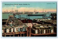1912 Shipping Cotton, Norfolk Harbor, Norfolk, Virginia VA Postcard picture