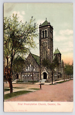 c1907~Decatur Illinois IL~First Presbyterian Church~L Chodat Co~Antique Postcard picture