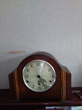 BENTIMA PERIVALE BRITISH ART DECOR WESTMINSTER CHIME 8 DAY MANTLE CLOCK V G C picture
