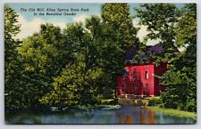Missouri~Alley Spring State Park~nr Eminence~The Old Mill~Ozarks~Vtg Linen PC picture