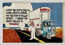 1990s Long Haul Trucking Work Humor Vintage Happy Traveler Postcard Cartoon picture