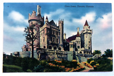 Casa Loma, Toronto, Canada Castle Landscape Floral Vintage Linen VTG Postcard picture