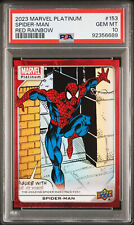 2023 Upper Deck Marvel Platinum SPIDER-MAN Red Rainbow SP #153 PSA 10 POP 2 picture