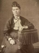 CDV Photo Victorian Era Woman in Old World Dress picture