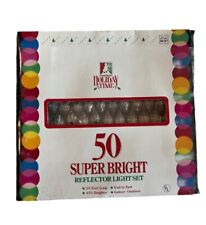 50 Super Bright Clear Fancy Reflector Light Set End-To-End NEW Old Stock picture