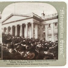 Theodore Roosevelt Inauguration Parade Stereoview c1905 Treasury Building G947 picture