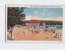 Postcard Municipal Bathing Beach Lake Geneva Wisconsin USA North America picture