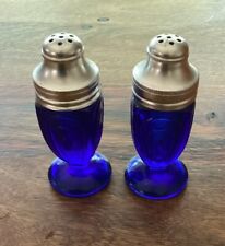 vintage cobalt blue salt and pepper shakers …glass picture