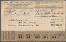 Virginia Driver 1944 WWII Automobile Car Gasoline Ration Record & Coupon Sheet picture