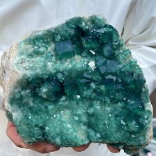 4.3lb Large NATURAL Green Cube FLUORITE Quartz Crystal Cluster Mineral Specimen picture