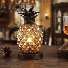 Cute Mercury Glass Pineapple lamp, Golden Table Lamp, Countertop Gold  picture
