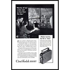 1934 Kodak Cine-Kodak Eight 8mm Video Camera Vintage Print Ad Cruise Ship Photo picture