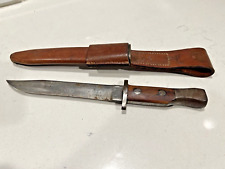 WW1 Ross Rifle Co. Bayonet Quebec Knife With Leather Sheath US 8 Soldier Name picture