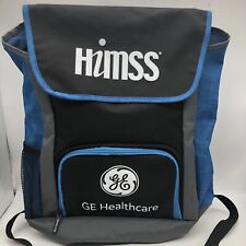 Himss GE Healthcare backpack Snap Magnetic Closure Blue Black 18” picture