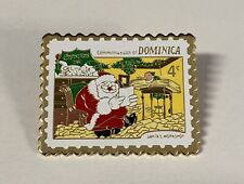 Disney Trading Pin Christmas 1981 Santa’s Workshop Dominica Stamp 1981 Disneyana picture