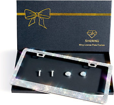Marco para placa de auto brillantina diamante accesorios para mujer carro coche picture