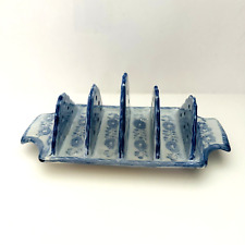 Vintage Blue & white Patterned Ceramic Toast Rack/tray - taco tray picture