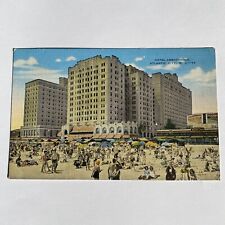 Hotel Ambassador Atlantic City NJ Postcard UNP VTG Linen People On Beach picture