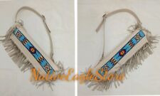 Handmade Old American Lakota Style Beaded Leather Hide Arrow Quiver Sheath NQV36 picture