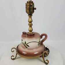 Vintage Ceramic Teapot Table Lamp Hand Painted 21 Inch Tall NO SHADE picture