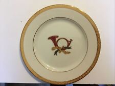 fitz and floyd yuletide  french horn Christmas plate  with/ hand painted design picture