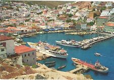 Aerial View of Ships and Boats at The Port of Hydra Island in Greece Postcard picture