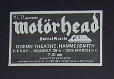 Motorhead Iron Fist Tour 1982 Mini Poster Type Concert Ad, Promo Advert picture