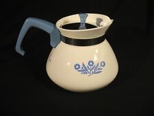 Corning Ware Cornflower Blue Teapot 6 cup BLUE HANDLE & KNOB Unusual Rare Vtg picture