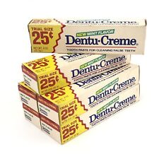 Vintage Toothpaste Dentu Creme Lot Of 6 80s Store Movie Prop Advertising NOS picture