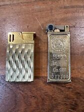 2 Flamex Lighters 6 Milimeter Gold & Fleetwood Butane Lighters Vintage Japan picture